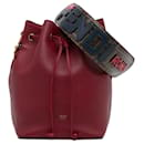 Fendi Red Leather Mon Tresor Bucket Bag