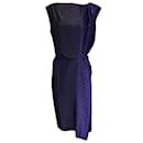 Dries Van Noten Purple Ombre Effect Checkered Silk Dress - Autre Marque