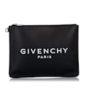 Black Givenchy Logo Leather Clutch Bag