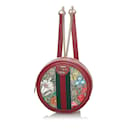 Red Gucci GG Supreme Flora Ophidia Round Backpack