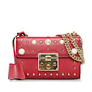 Red Gucci Pearl Studded Padlock Shoulder Bag