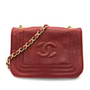 Red Chanel Mini CC Stitch Lambskin Flap Crossbody Bag