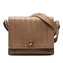 Crossbody Chanel Taupe em pele de cordeiro acolchoada Mademoiselle