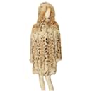 Anabella Made in Italy Abrigo con capucha de piel de estilo largo de piel de lince talla pequeña - Autre Marque