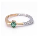 Bicolour Gold and Emerald FLAT Ring. - Autre Marque