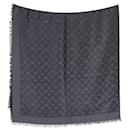 Louis Vuitton-Monogramm-Schal aus grauer Seide und Baumwolle