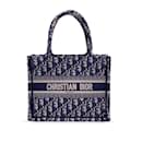 Blue Oblique Canvas Small Book Tote Bag Handbag - Christian Dior
