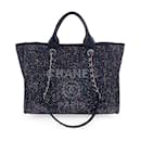 Black Sequin Sparkle Canvas Medium Deauville Tote Bag - Chanel