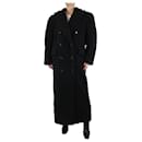 Maxi abrigo negro de bouclé con botonadura forrada - talla S - Autre Marque