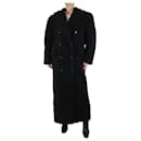 Black double-breasted boucle maxi coat - size S - Autre Marque