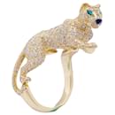 Cartier Haute Joaillerie Ring, "Panther von Cartier", gelbes Gold, Diamanten.