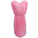 Rick Owens Pop Pink drapiertes Kleid mit Cut-out-Schulter - Autre Marque