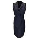 Akris Navy Blue Sleeveless Cotton and Silk Dress - Autre Marque