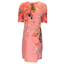 Vestido de crepé con estampado de Sakura y flores multicolores en rosa de Givenchy - Autre Marque