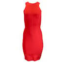 Veronica Beard Red Full Back Zip Sleeveless Fitted Knit Dress - Autre Marque