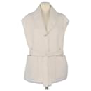 Cream Belted Sleeveless Vest - Hermès