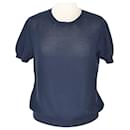T-Shirt En Tricot Bleu Marine - Loro Piana