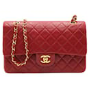 Chanel Classic lined Flap Medium Shoulder Bag in Red Caviar Leather