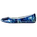 Blau bedruckte flache Schuhe – Größe EU 36.5 - Roger Vivier