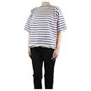 Cream and blue oversized striped top - size UK 8 - Marni