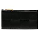 Bottega Veneta Black Intrecciato Zip Leather Card Holder