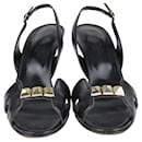 Schwarze Nacht-Slingback-Sandalen mit Nieten - Hermès