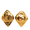 Clipe Chanel CC dourado em brincos