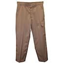 Valentino Garavani Wide-Leg Side Flap Pocket Pants in Brown Polyester