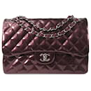 Flap foderato in vernice Chanel Red Jumbo Classic