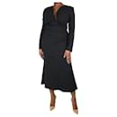 Black long-sleeved stretch cady midi dress - size UK 12 - Roland Mouret