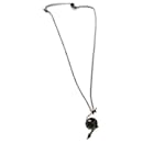 MUGLER silver chain necklace, black onyx bead, star and arrows - Thierry Mugler