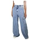 Blaue Cargo-Jeans mit Gürtel – Größe UK 14 - Veronica Beard