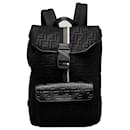 Fendi Black Zucca Buckle Flap Backpack