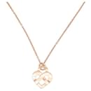 NEW POIRAY INTERLACE HEART NECKLACE MM YELLOW GOLD FORCAT CHAIN 18K NECKLACE - Poiray