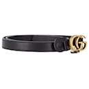 Gucci Double G Buckle Belt in Black Leather