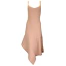 Jason Wu Blush Pink Pleated Asymmetric Hem Sleeveless V-Neck Viscose Knit Dress - Autre Marque