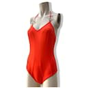 Superb Christian Dior swimsuit, one piece, pop red color
