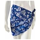 Christian Dior SS 2004 Surf Chick Pareo Skirt by John Galliano J'Adore 1947 Blue Vintage Scarf