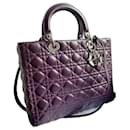 Grand sac Lady Dior violet foncé