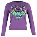 Kenzo Tiger Graphic Sweater in Purple Cotton