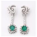 LYCEE emerald and diamond earrings. - Autre Marque