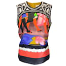 Peter Pilotto Multicolored Embroidered Printed Sleeveless Silk Blouse - Autre Marque