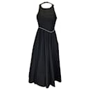 AJE. Black Florence Pearl Trim Midi Dress - Autre Marque