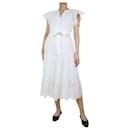 White short-sleeved embroidered midi dress - size S - Autre Marque