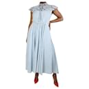 Light blue sleeveless ruffled denim dress - size UK 12 - Miu Miu