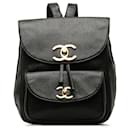 Chanel Black CC Turn Lock Caviar Backpack