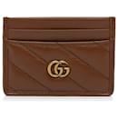 Gucci Brown GG Marmont Matelasse Card Holder