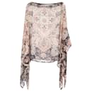 Etro Patterned Poncho Top in Multicolor Silk