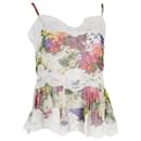 Dolce & Gabbana Lace-Trimmed Floral Camisole in Multicolor Silk