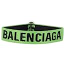 Balenciaga Logo Party Bracelet in Green Canvas